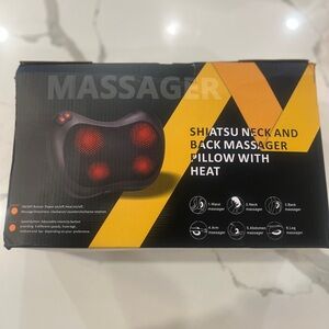 Shiatsu Neck and Back Massager Pillow with Heat - Black and Red